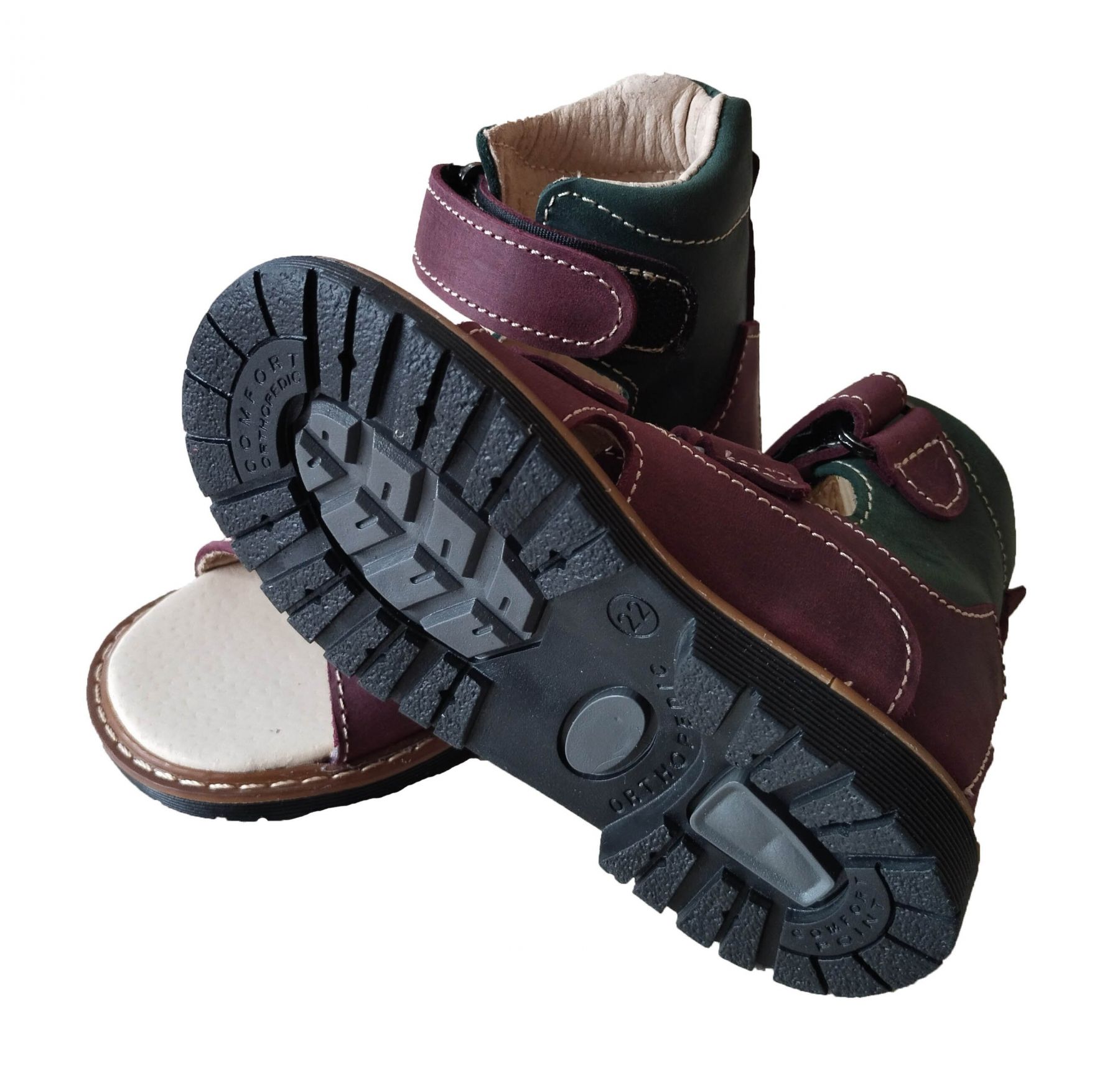 ortopedicheskie-sandalii-s-supinatorom-footcare-fc-113-bordovo-zelenye-75581373860995